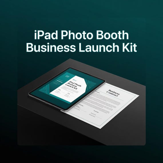 iPad Photo Booth Template Bundle, Start Screens, Overlays, Flyer and Contract preview image from SteadyStackStudio