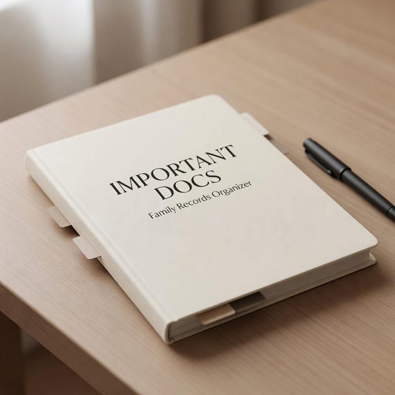 Important Documents Organizer Printable, Family Records Checklist and Binder PDF Word