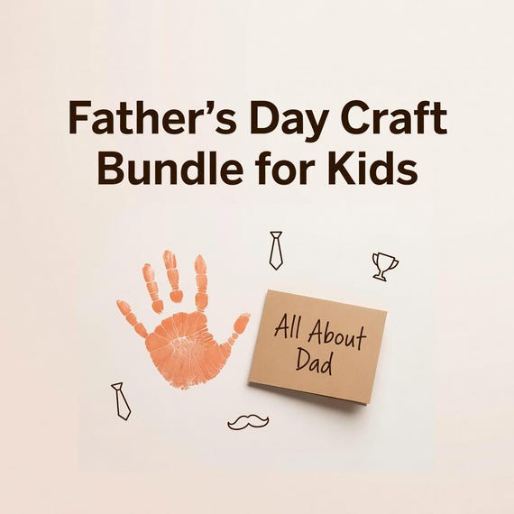 Father's Day Craft Bundle for Kids, Handprint Art and All About Dad PDF preview image from SteadyStackStudio