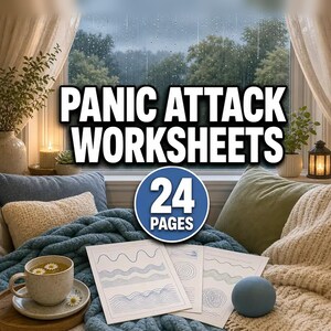 Panic Attack Worksheets | CBT Panic Workbook, Anxiety Worksheets Therapy, Interoceptive Exposure Ladder, Panic Log, Fillable Pdf Word Excel