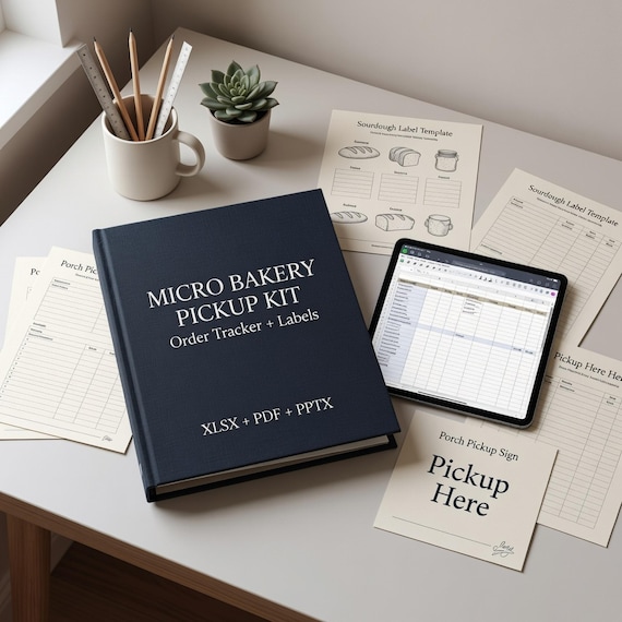 Micro Bakery Porch Pickup Sign Kit, Order Tracker and Sourdough Label Templates