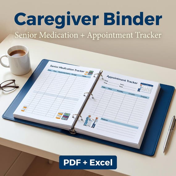 01 caregiver binder senior medication tracker