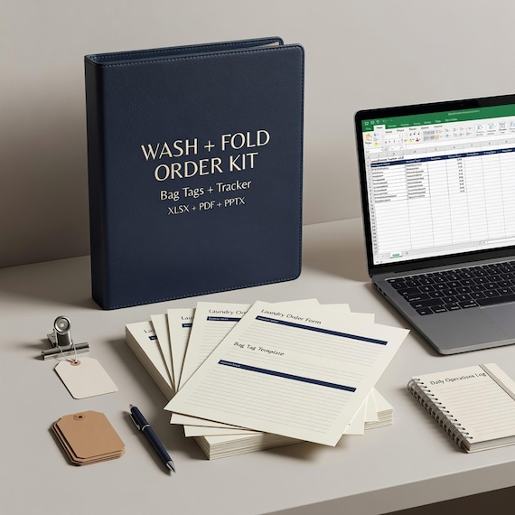Wash and Fold Laundry Order Form, Bag Tag Templates and Laundromat Tracker