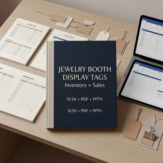 Jewelry Display Tags Kit, Inventory Spreadsheet and Craft Show Sales Tracker