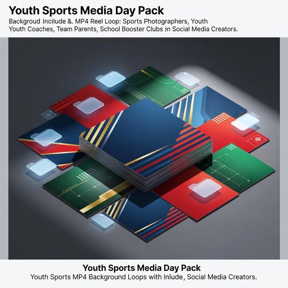 Youth Sports Media Day Pack, Team Graphics Backgrounds and Reel Loops preview 1