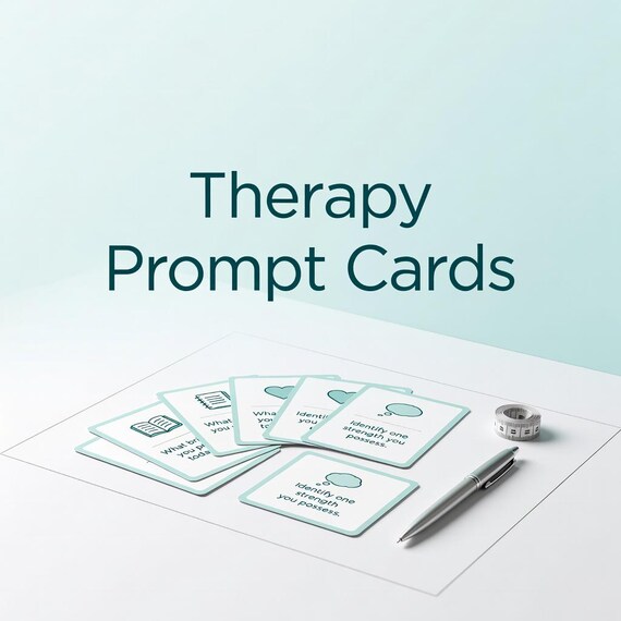 Therapy Prompt Cards Printable, Narrative Therapy Questions PDF preview image from SteadyStackStudio