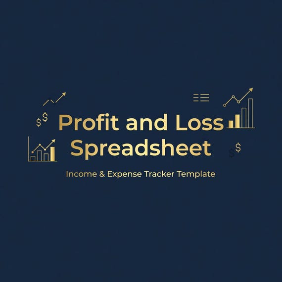 Profit and Loss Spreadsheet Template, Income Expense Tracker Excel Google Sheets preview image from SteadyStackStudio