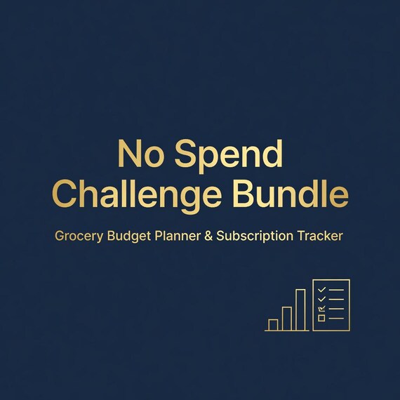 No Spend Challenge Bundle, Grocery Budget Planner and Subscription Tracker preview image from SteadyStackStudio