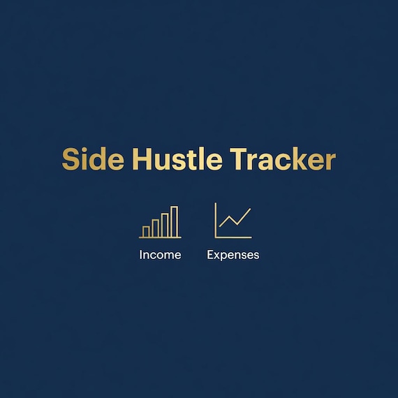 Side Hustle Income Expense Tracker, Profit Spreadsheet for Excel Google Sheets preview image from SteadyStackStudio