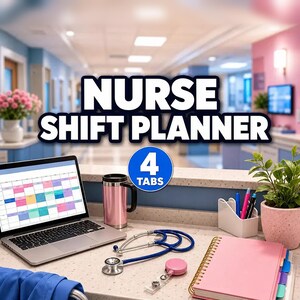 Nurse Shift Planner & Overtime Tracker Spreadsheet | Nurse Pay Calculator, Night Shift Differential, Weekly OT Hours Excel
