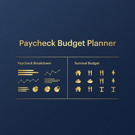 Paycheck Budget Planner Spreadsheet, Biweekly Budget Excel Google Sheets preview image from SteadyStackStudio