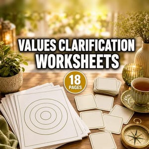 Arbeitsblätter zur Werteklärung | ACT-Therapie-Werte-Arbeitsbuch, Kartensortierung, Planer für Hin- und Wegweisungen (PDF, Word, Excel)