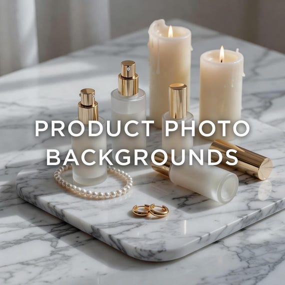 Luxury Product Photography Background Pack, Styled Stock JPGs for Etsy Sellers and Small Brands preview image from SteadyStackStudio