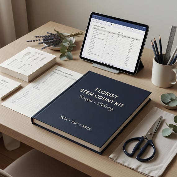 Florist Stem Count Spreadsheet, Wedding Recipe Cards and Delivery Checklist