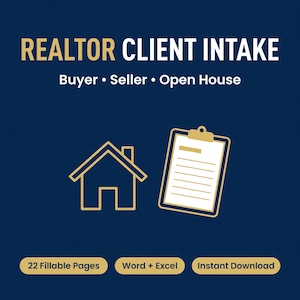 Real Estate Forms Bundle | Buyer Consultation & Seller Intake, Open House Sign In, Showing Feedback, Offer Tracker, Fillable Pdf Word Excel