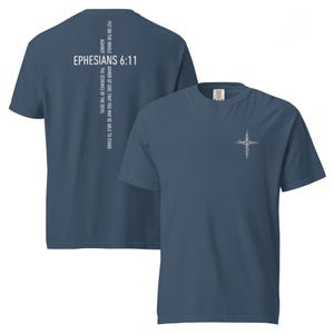 Forged & Faithful Ephesians 6:11 Heavyweight Tee | Scripture Cross Collection