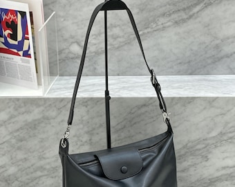 Genuine Leather Mini Tote Bag, Convertible Crossbody Purse, French-Inspired Bucket Bag.