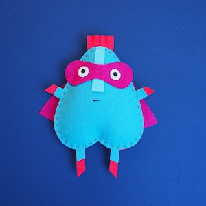 A Super Hero Soft Toy Easy to Sew PDF Sewing Pattern, Girl Super Hero sewing pattern, Easy to Follow Pattern for Kids