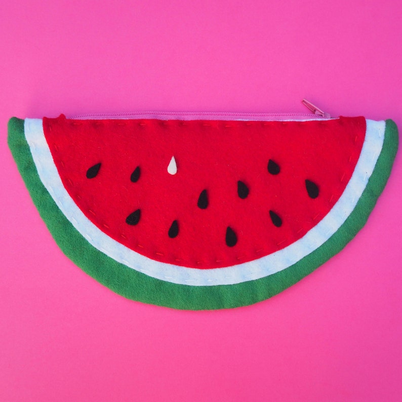 Watermelon Zip pouch PDF Downloadable Sewing Pattern, DIY purse, Crafts for kids, Beginner sewing projects, image 1