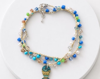 Boho Fisch Charm Fußkettchen,