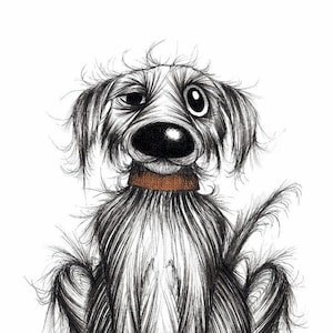 Hello Smelly Print download Miserable pet dog pooch with a grumpy face and stinky coat Horrid doggie in need of a bath Amusing funny picture