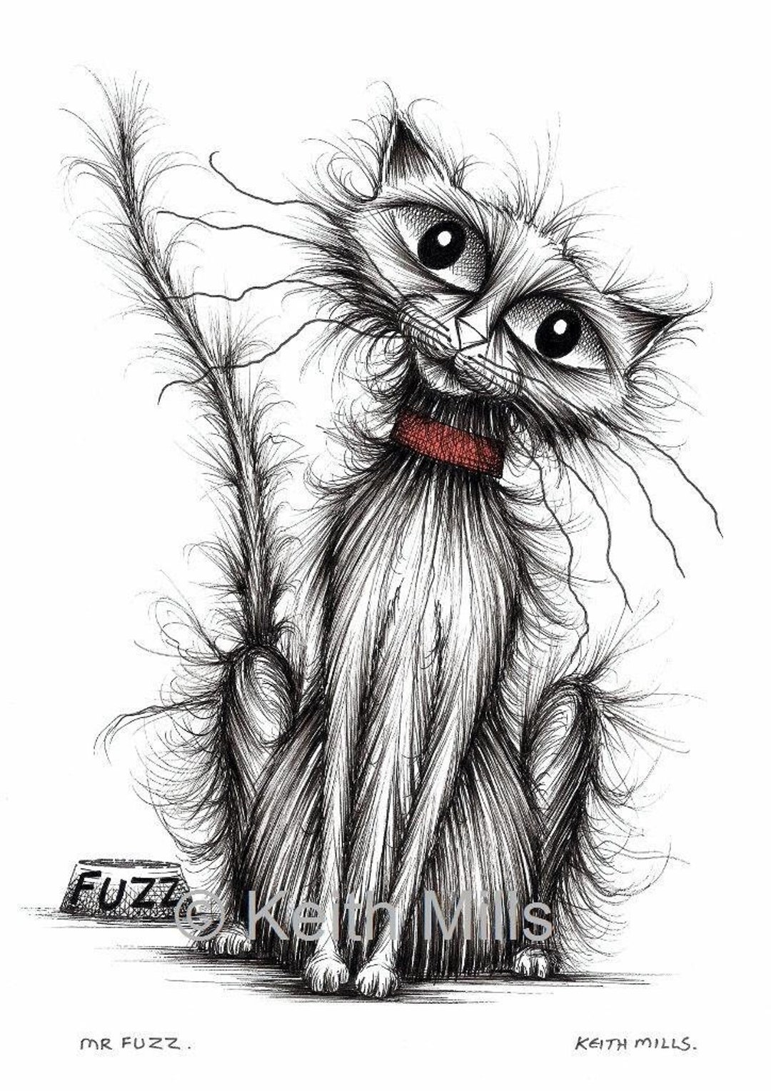 A very bad cat Drawing by Keith Mills - Fine Art America