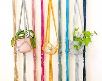 Simple Macramé Plant Hanger, Macrame Wall Hanging, Boho, Bohemian, Macrame, Wall Hanging, Fringe