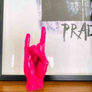 Rock On Beeswax Candle, Candle, Beeswax, Pink, Aqua, Clean Burn, Hand Poured, Home Decor, Trendy, Colourful, Hand image 2