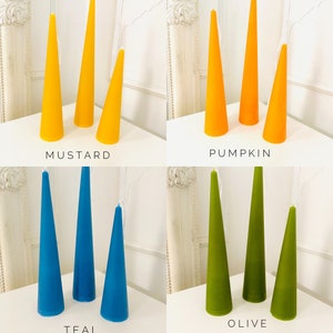 Slim Cone Taper Beeswax Candle, 3 Pack, Neutrals, Candle, Beeswax, Clean Burn, Hand Poured, Home Decor, Trendy, Fall, Holiday, Christmas image 5