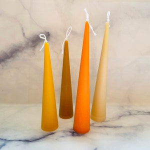 Slim Cone Taper Beeswax Candle, 3 Pack, Neutrals, Candle, Beeswax, Clean Burn, Hand Poured, Home Decor, Trendy, Fall, Holiday, Christmas image 10