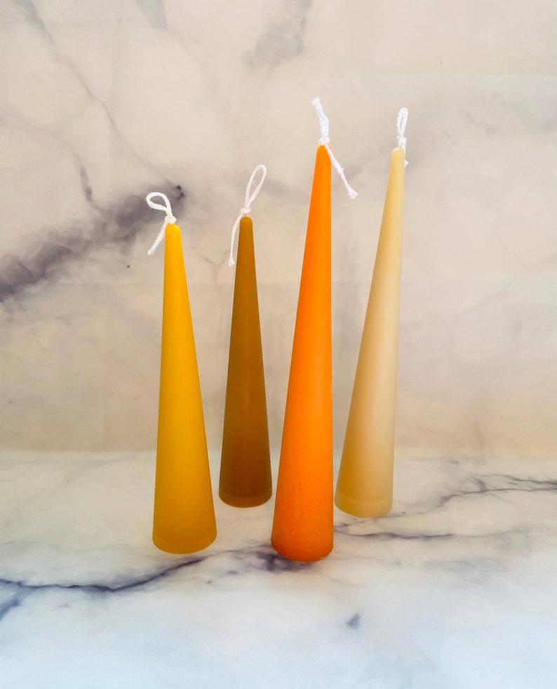 Slim Cone Taper Beeswax Candle, 3 Pack, Neutrals, Candle, Beeswax, Clean Burn, Hand Poured, Home Decor, Trendy, Fall, Holiday, Christmas image 10