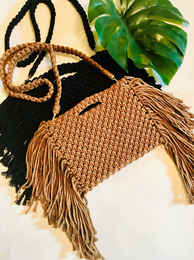 macrame fringe purse