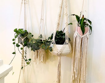 Macramé Plant Hanger, Macrame Wall Hanging, Boho, Bohemian, Macrame, Wall Hanging, Fringe, Double Plant Hanger