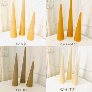 Slim Cone Taper Beeswax Candle, 3 Pack, Neutrals, Candle, Beeswax, Clean Burn, Hand Poured, Home Decor, Trendy, Fall, Holiday, Christmas image 4