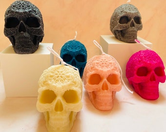 Sugar Skull Beeswax Candle