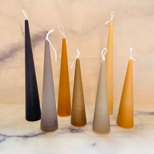 Slim Cone Taper Beeswax Candle, 3 Pack, Neutrals, Candle, Beeswax, Clean Burn, Hand Poured, Home Decor, Trendy, Fall, Holiday, Christmas image 2