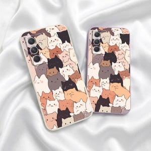 Niedliche Stapel Katze Samsung Galaxy Case S26 S25 FE S24 S23 S22 S21 Ultra Cover