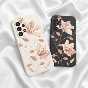Funda con delicados estampados florales compatible con Samsung Galaxy A54 A34 A24 A73 A53 A33 A23 A56 A36 A26.