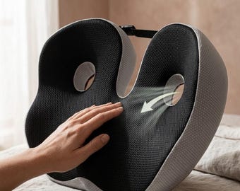 Ergonomic and orthopedic memory foam cushion for the coccyx and back