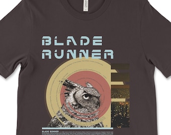 Blade Runner T-Shirt: Voight-Kampff-Test, Eulenmotiv – Braun