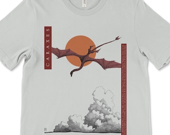 HOTD – Tanz der Drachen – Caraxes – Blutwurm – Premium-Unisex-T-Shirt mit Design – Silber