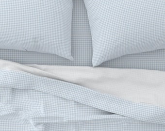 Blue Gingham Sheet Set | Cottage Essential | Vintage Wildflower Print | Room Decor