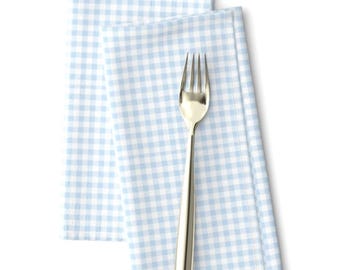 Servilletas con estampado de cuadros azules / Servilletas de cena estilo rústico