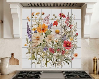 Fototapet med skogsblommor för kök i cottage-stil och naturinspirerade interiörer