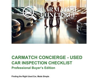 Used Car Inspection Checklist – Professional Buyer’s Edition | Printable PDF | CarMatch Concierge