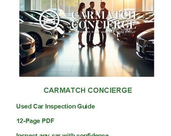 Used Car Inspection Guide | 12‑Page Vehicle Inspection PDF | Spot Red Flags Fast | CarMatch Concierge