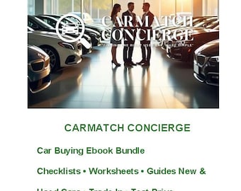 Car Buying Ebook Bundle | Checklists, Worksheets and Guides | New & Used Car Buying Tools