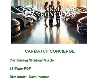 21‑Page Car Buying Strategy Guide | How to Buy a Car | Negotiation Tips | Car Buying Checklist | CarMatch Concierge PDF