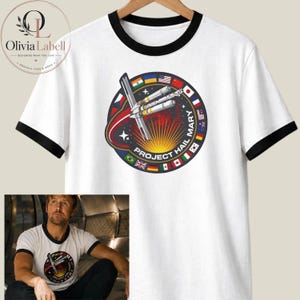 Camiseta Project Hail Mary Ringer, camiseta con insignia de misión espacial, camiseta para fans de películas de ciencia ficción, regalo inspirado en Ryland Grace, camiseta con gráfico de cohete