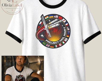 Camiseta Project Hail Mary Ringer, camiseta con insignia de misión espacial, camiseta para fans de películas de ciencia ficción, regalo inspirado en Ryland Grace, camiseta con gráfico de cohete
